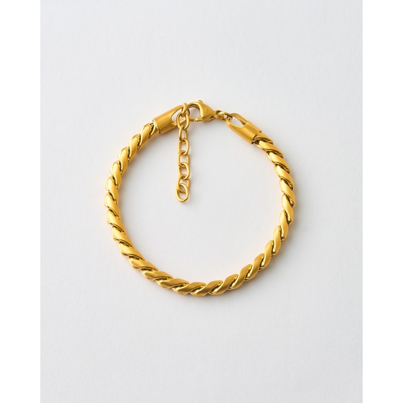 PULSERA CADENA TRENZADA MATE - 17+3CM...