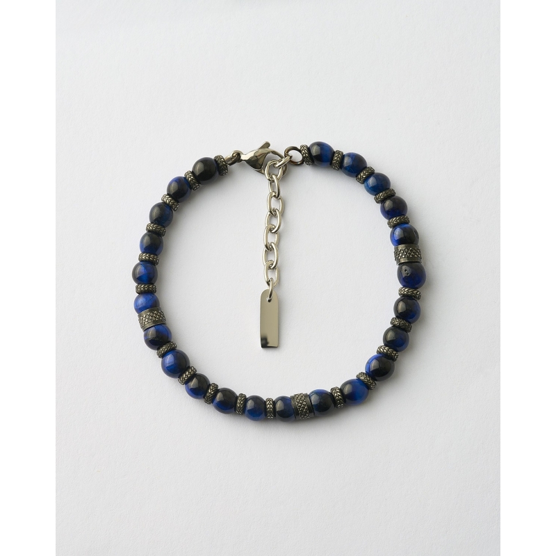 PULSERA CABALLERO CUENTAS LAPIZLAZULI