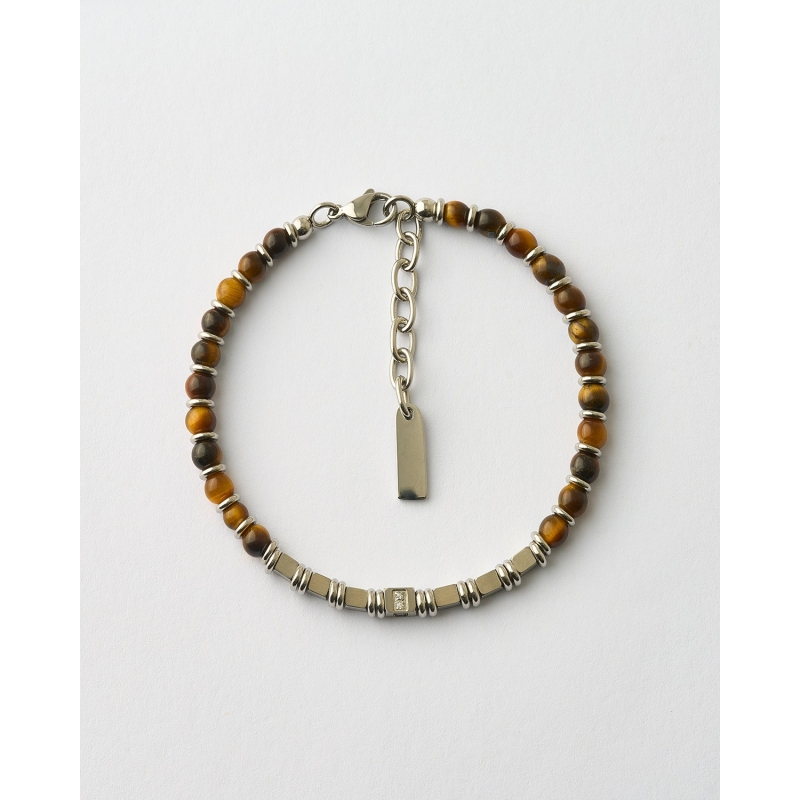 PULSERA CABALLERO CUENTAS OJO DE TIGRE