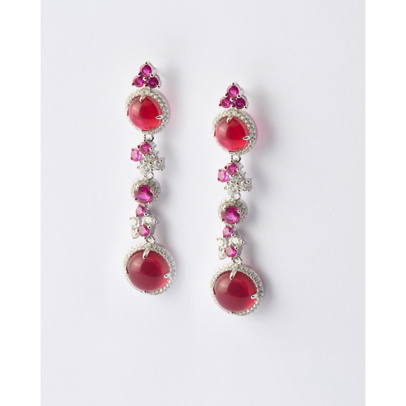 PENDIENTES LARGOS CIRCULOS Y FLORES...