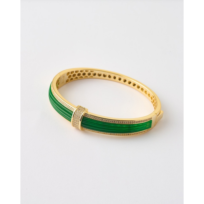 PULSERA ACANALADA CIRCONITAS ESMALTE...