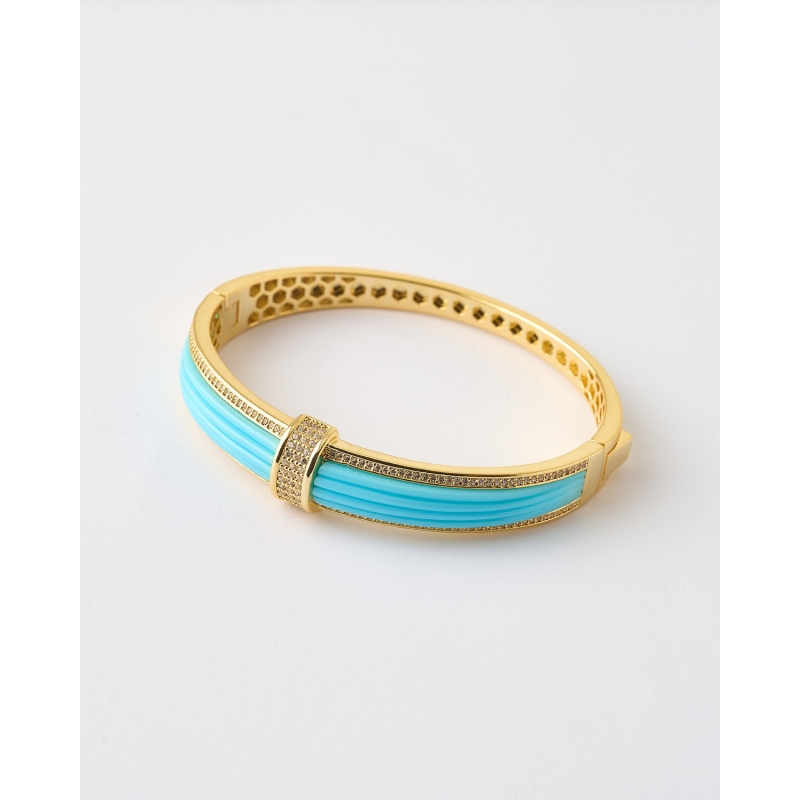 PULSERA ACANALADA CIRCONITAS ESMALTE...