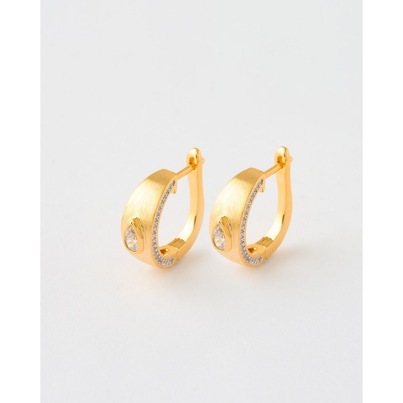 PENDIENTES SEMI ARO 15MM MATE Y LISO...