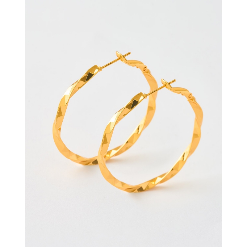PENDIENTES ARO GEOMETRICO TORCIDO 40MM