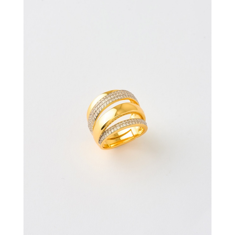 ANILLO 4 BANDAS CIRCONITAS PAVE -...