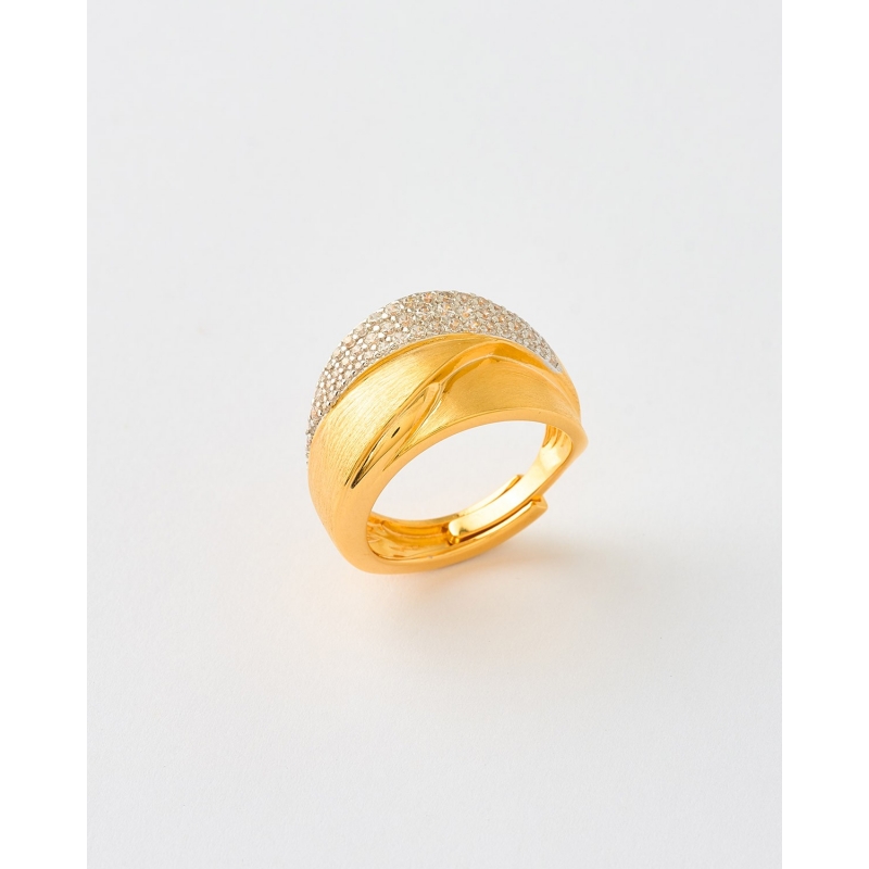 ANILLO 3 BANDAS MATE Y CIRCONITAS -...