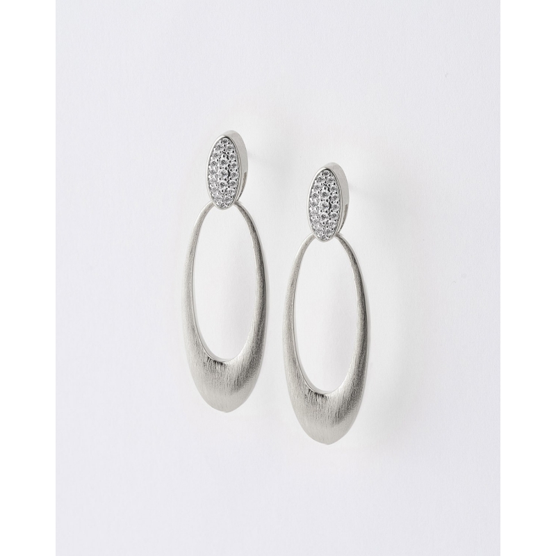 PENDIENTES OVALADOS MATE Y CIRCONITAS...