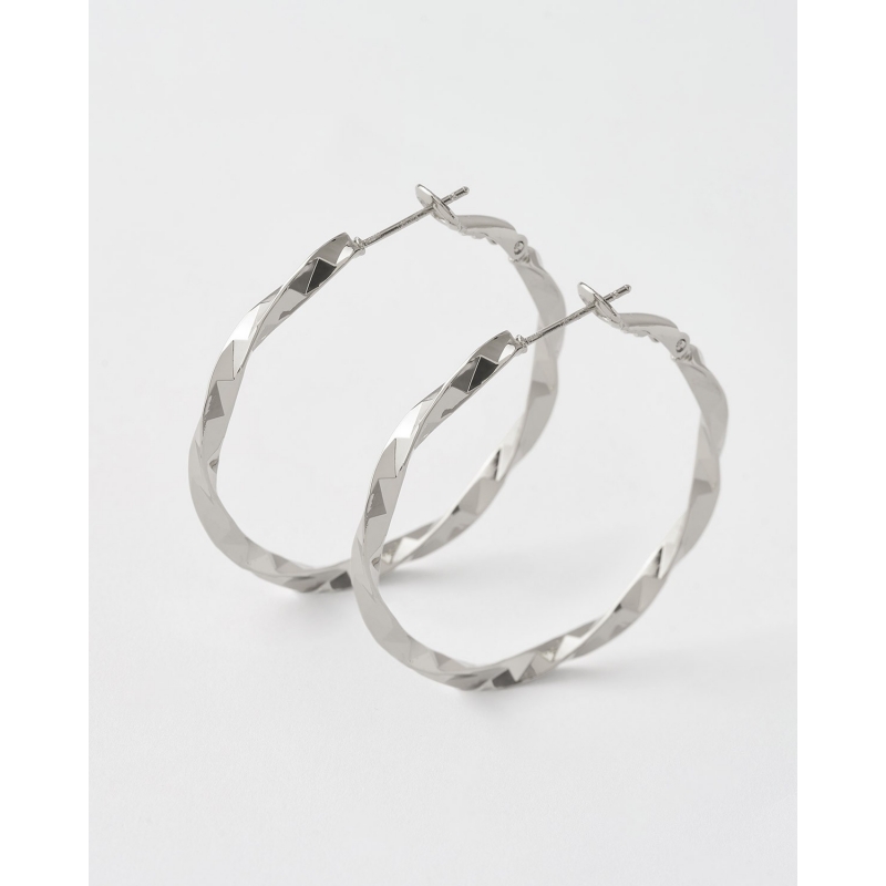 PENDIENTES ARO GEOMETRICO TORCIDO 40MM