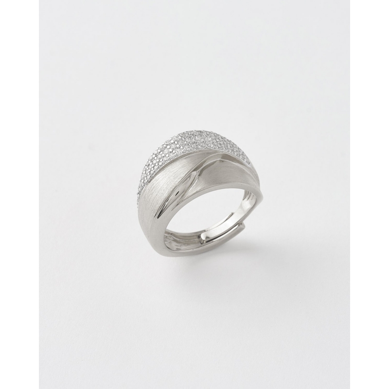 ANILLO 3 BANDAS MATE Y CIRCONITAS -...