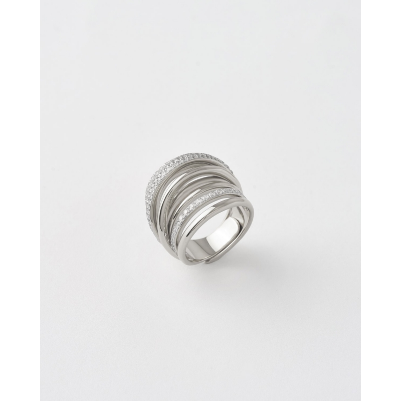 ANILLO 8 BANDAS LISO Y CIRCONITAS -...