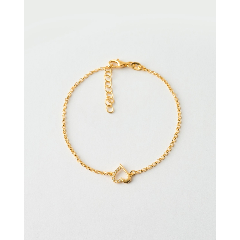 PULSERA CORAZON 9MM LISO Y CIRCONITAS...