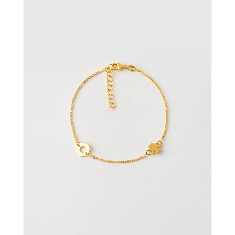 PULSERA CIRCULO Y TREBOL - 17+2CM LARGO