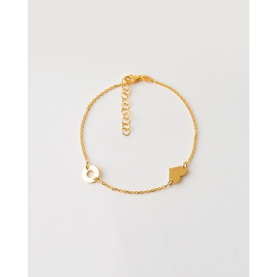 PULSERA CIRCULO Y CORAZON -...