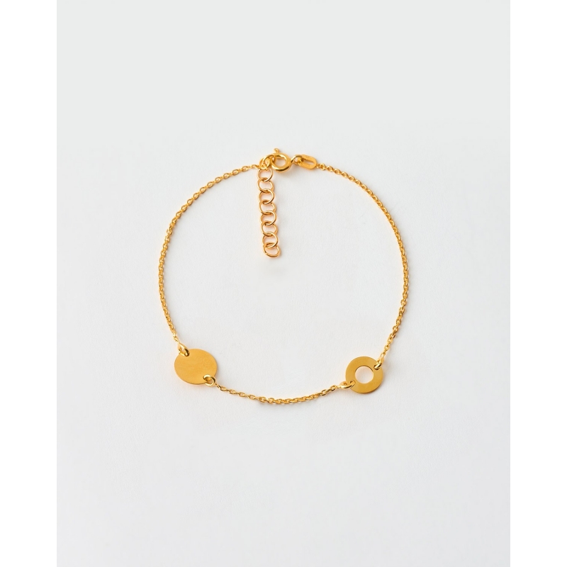PULSERA CIRCULO Y CIRCULO - 17+2CM LARGO