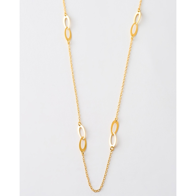COLLAR LARGO OVALOS ENTRELAZADOS -...