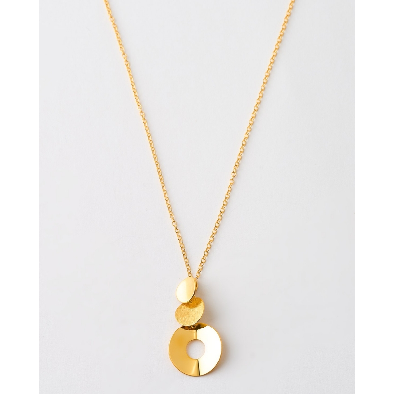 COLLAR TRIPLE CIRCULO MATE Y LISO -...