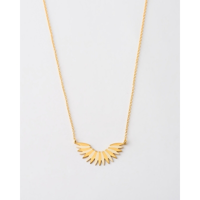 COLLAR ABANICO HOJAS BRILLO...