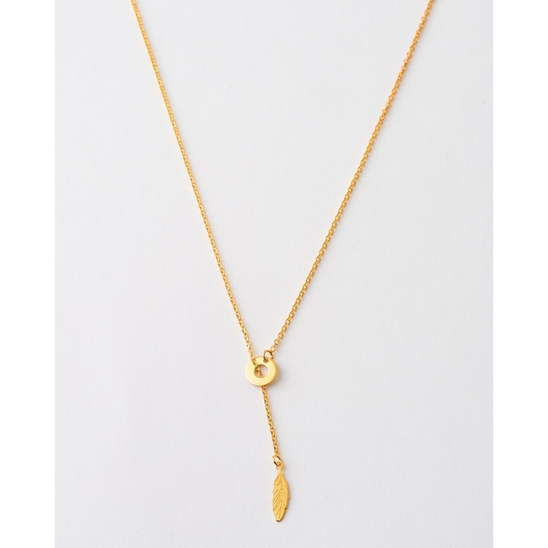 COLLAR CORBATA CIRCULO Y PLUMA -...