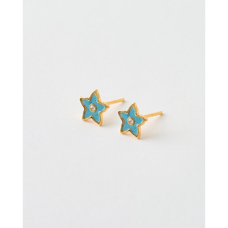 PENDIENTES MINI FLOR 7MM MADREPERLA...