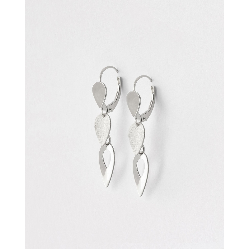 PENDIENTES TRIPLE LAGRIMA LISO Y MATE...