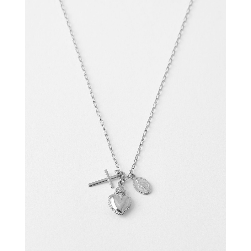 COLLAR MILAGROSA CORAZON Y CRUZ -...