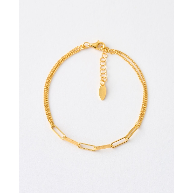 PULSERA ESLABONES DOBLE CADENA -...