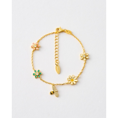 PULSERA FLORES Y ABEJA...