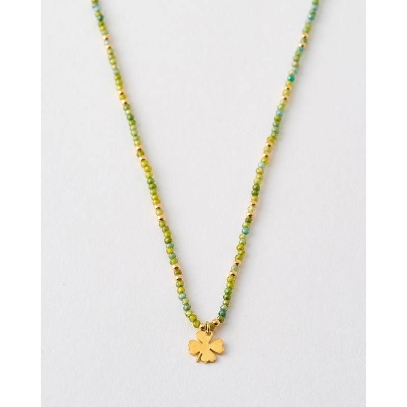 COLLAR CADENA BOLAS CRISTALES VERDES...