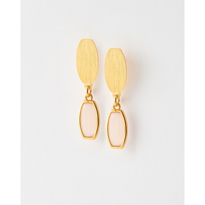 PENDIENTES CRISTAL OVALADO COLOR 3.1CM