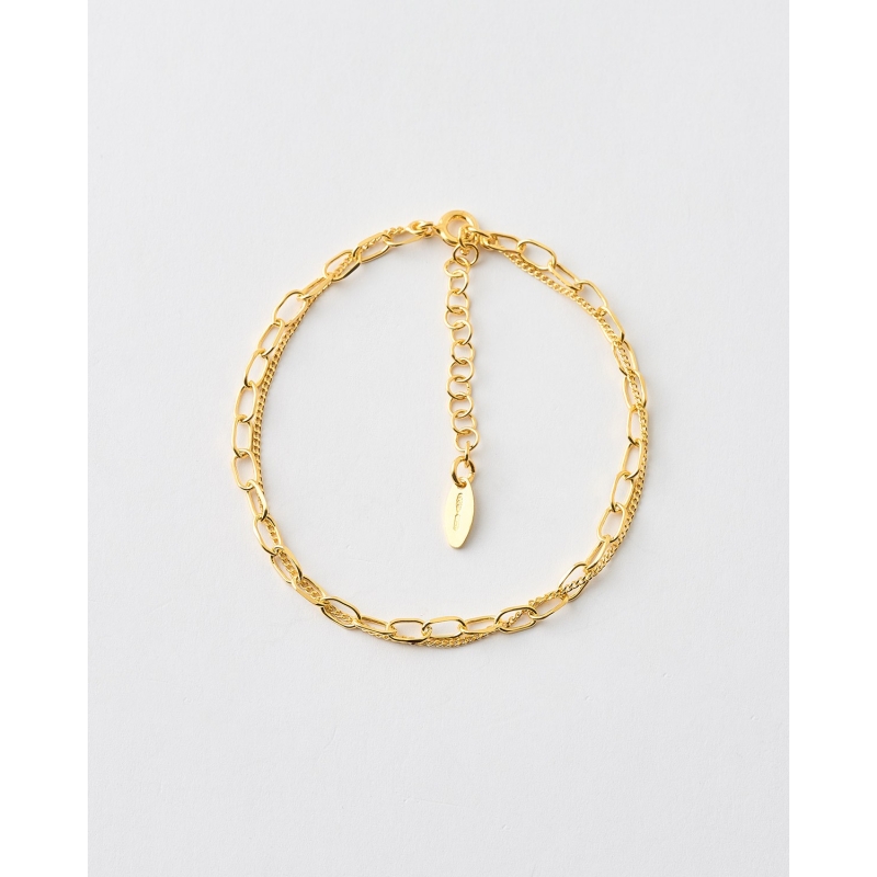 PULSERA DOBLE ESLABONES Y CADENA -...