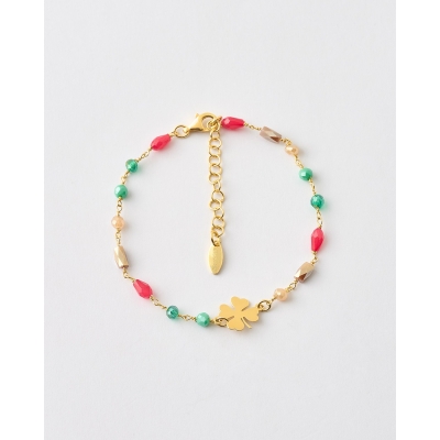 PULSERA TREBOL 10MM Y...