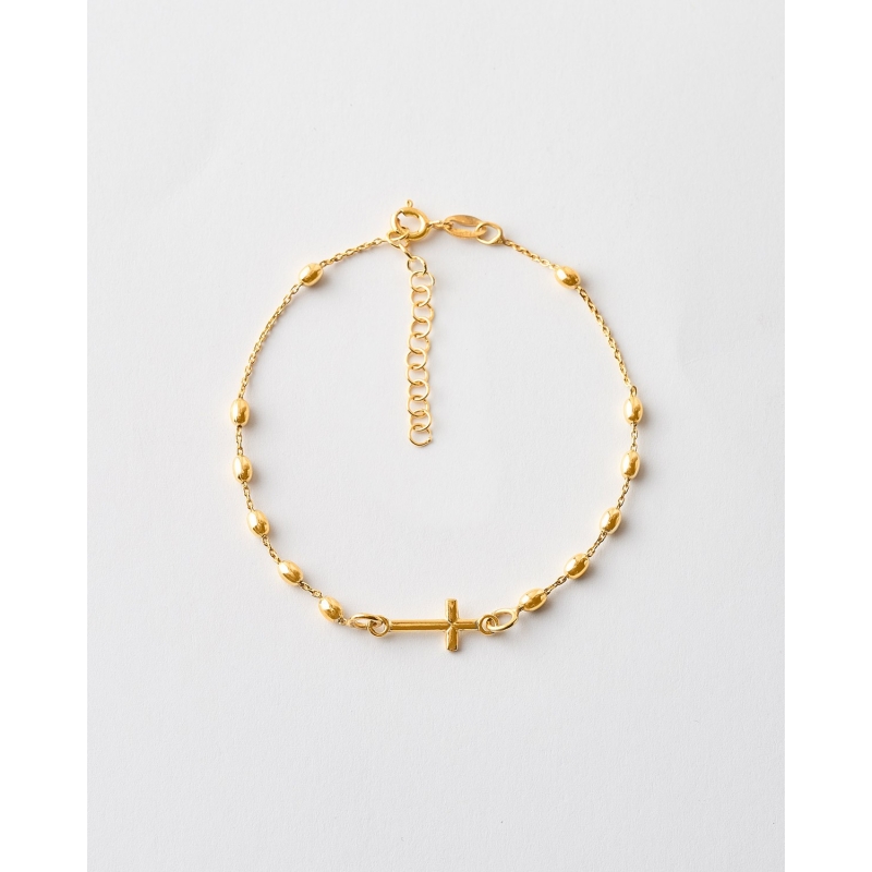 PULSERA CADENA CAPSULAS Y CRUZ -...