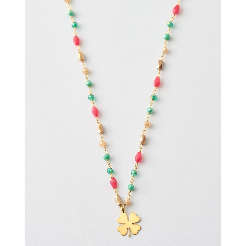 COLLAR TREBOL 10MM Y CRISTALES...