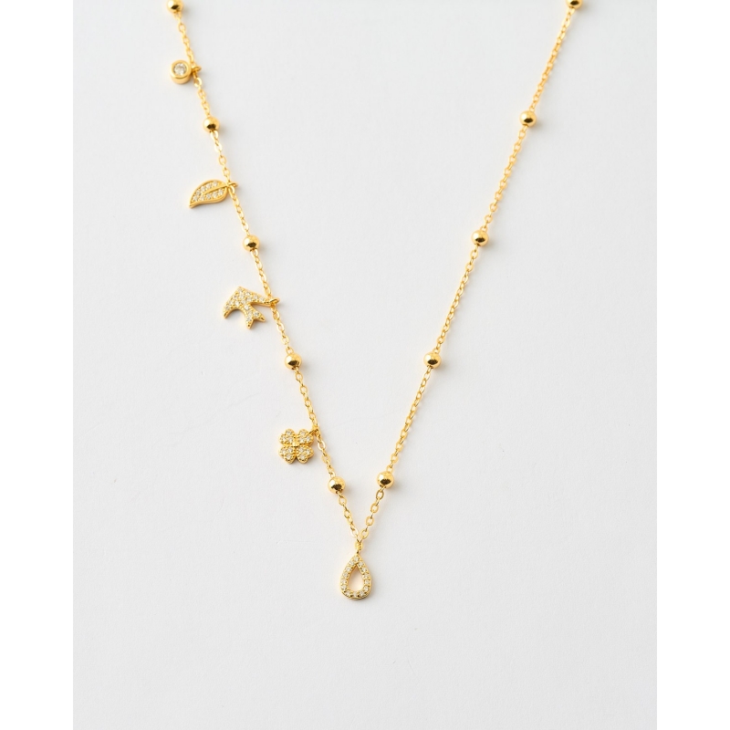 COLLAR CADENA BOLAS MULTICHARM BUENA...