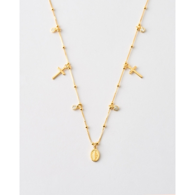 COLLAR CADENA BOLAS, CRUCES...