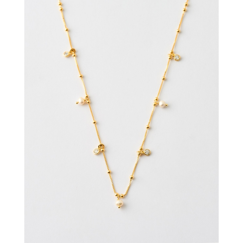 COLLAR CADENA BOLAS, CIRCONITAS Y...