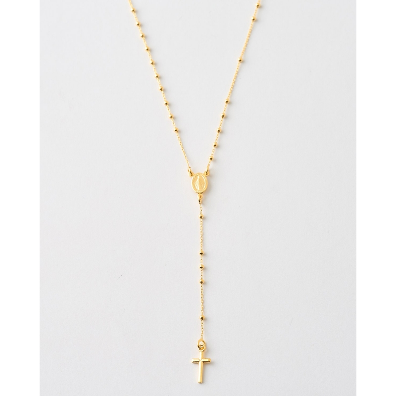 COLLAR ROSARIO  CADENA BOLAS  VIRGEN...