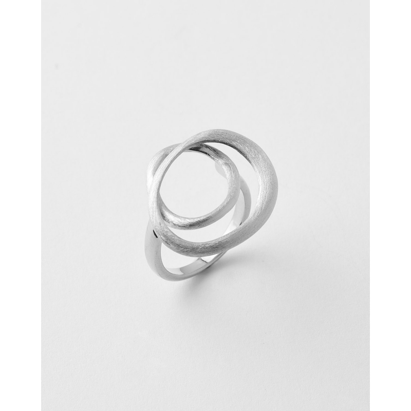 ANILLO DOBLE OVALO ENTRELAZADO MATE