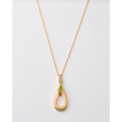 COLLAR LAGRIMA ESMALTE ROSA...