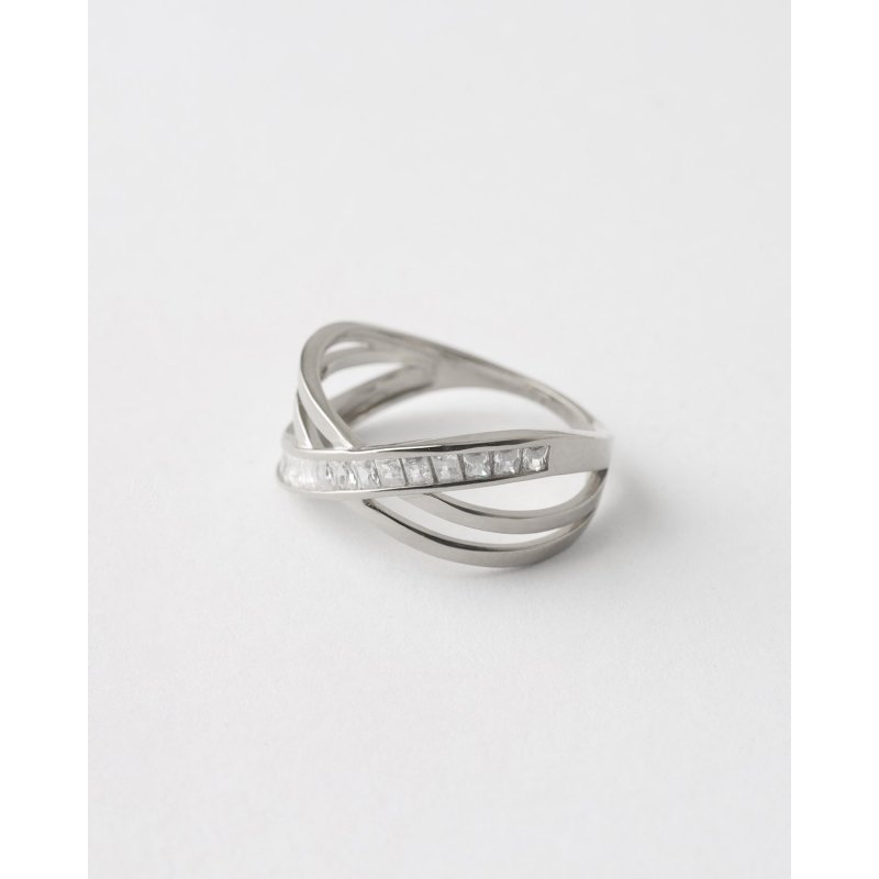 ANILLO CRUZADO TRIPLE BANDA CARRIL DE...