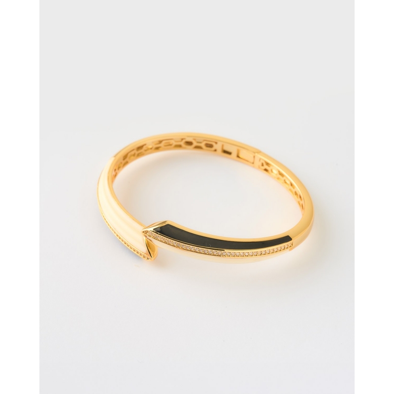 PULSERA BYPASS BICOLOR ESMALTE BLANCO...