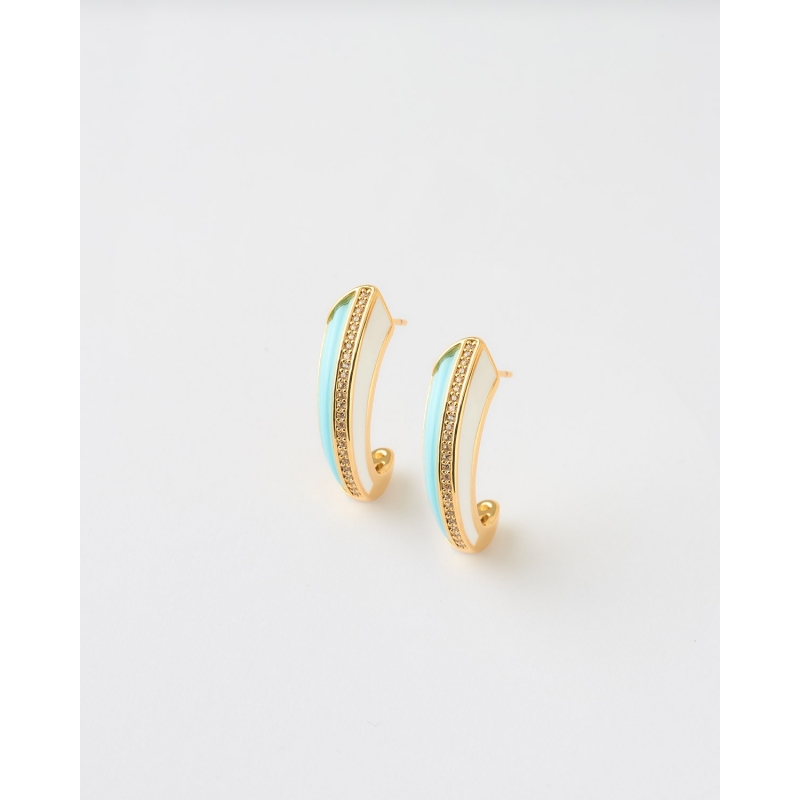 PENDIENTES MEDIO ARO BICOLOR ESMALTE...