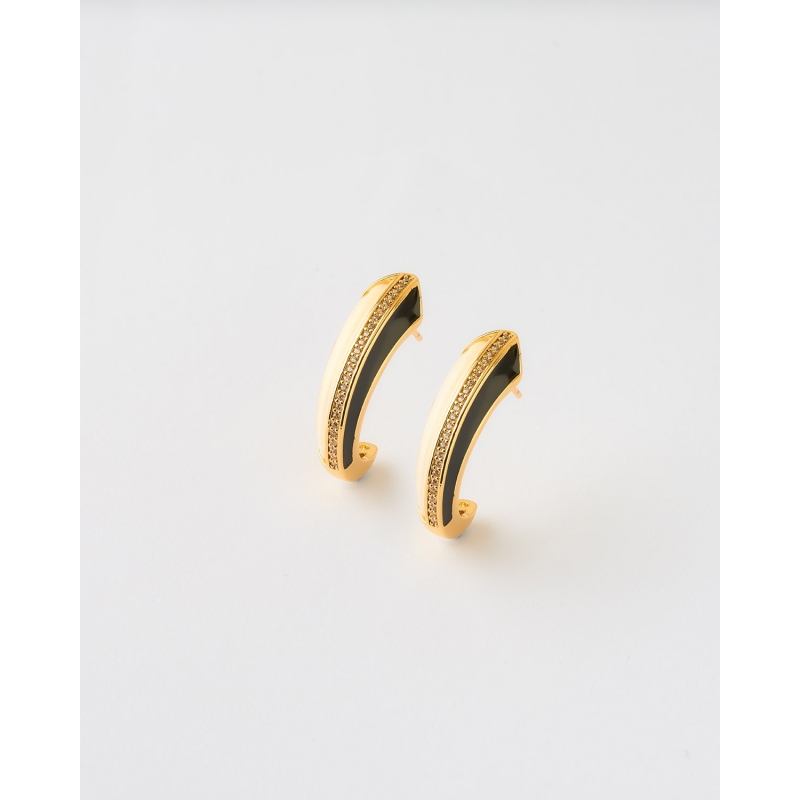 PENDIENTES MEDIO ARO BICOLOR ESMALTE...
