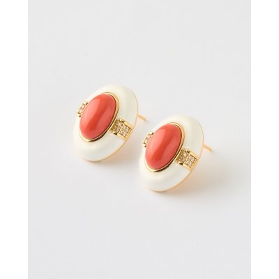PENDIENTES OVAL ESMALTE...