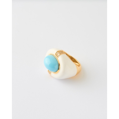 ANILLO OVAL ESMALTE BLANCO...