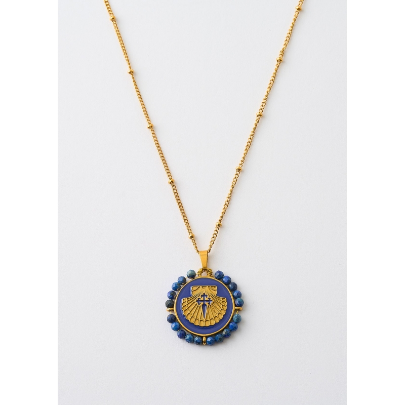 COLLAR ACERO MEDALLA CONCHA PEREGRINO...