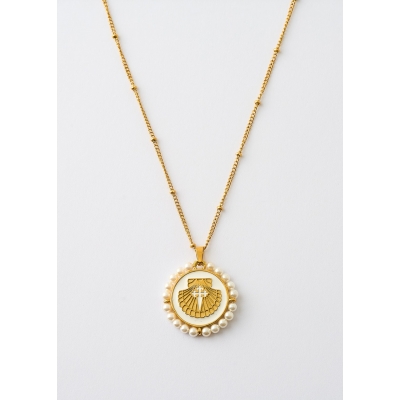 COLLAR ACERO MEDALLA CONCHA...