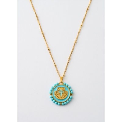 COLLAR ACERO MEDALLA CONCHA...
