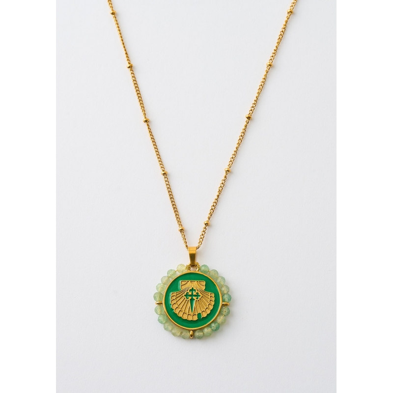 COLLAR ACERO MEDALLA CONCHA PEREGRINO...
