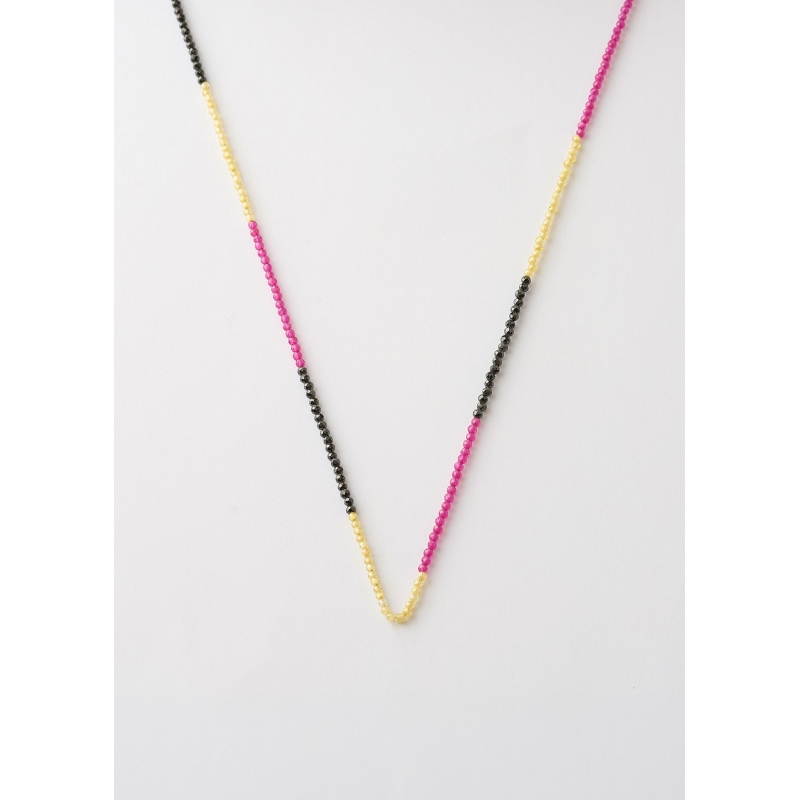 Collar Piedras 2mm - Negro, Amatista...